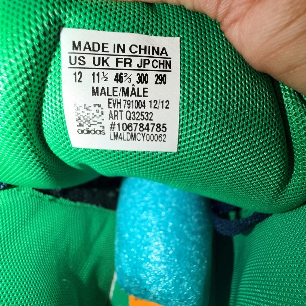 Adidas Originals Hard Court Hi Big Logo Navy Blue Green Mens Shoes  Size 12